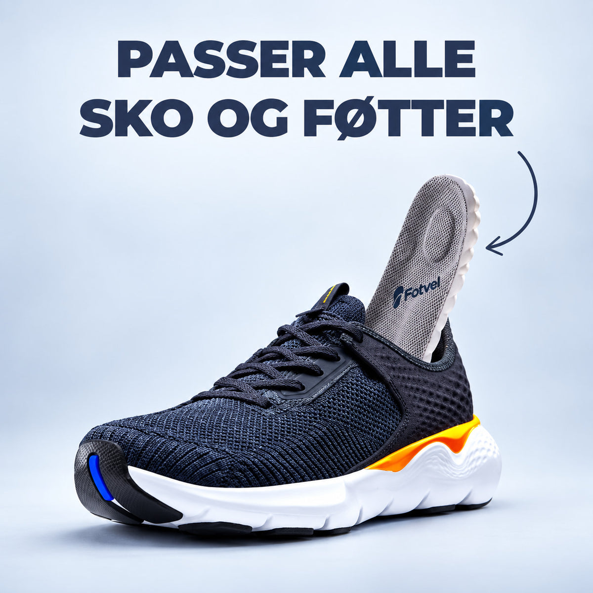 OrtoCloud 4D skoinnlegg med støtte og demping for hæl og fot